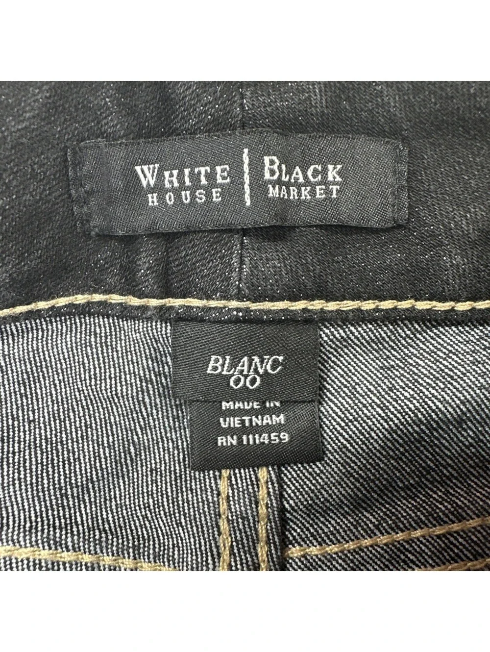 White House Black Market Womens Size 00 Blanc Capri Crop Leg Jeans Black Denim